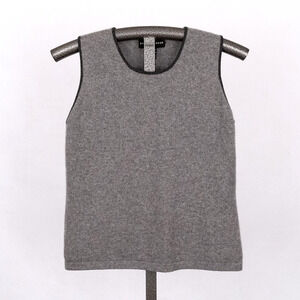Randy Kemper Women's 100% Cashmere Sleeveless Sweater Size MEDIUM Gray Tank Vest